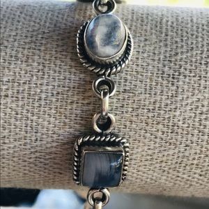 925 silver white stone 7 1/2” bracelet